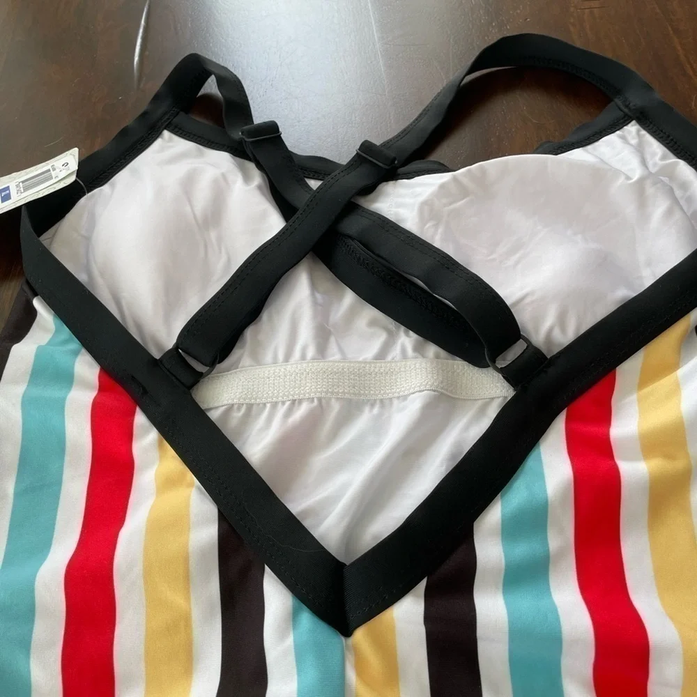 NEXT. Morning Routine One Piece Swimsuit. NWT. Size XL. Striped, slimming,classy - Picture 6 of 9